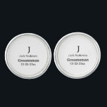SIMPLE MINIMAL add your name custom groomsman  Cufflinks<br><div class="desc">design</div>