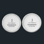 SIMPLE MINIMAL add your name custom groomsman  Cufflinks<br><div class="desc">design</div>