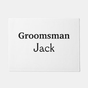 SIMPLE MINIMAL add your name custom groomsman Doormat