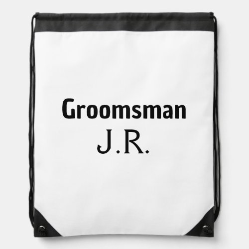 SIMPLE MINIMAL add your name custom groomsman     Drawstring Bag