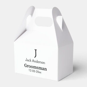 SIMPLE MINIMAL add your name custom groomsman Favor Boxes