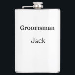 SIMPLE MINIMAL add your name custom groomsman Flas Flask<br><div class="desc">design</div>
