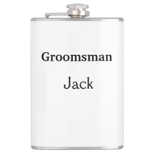 SIMPLE MINIMAL add your name custom groomsman Flas Flask