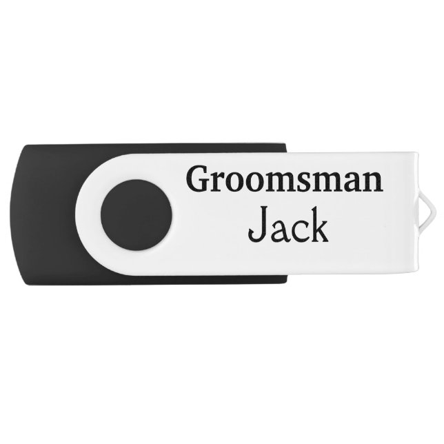 SIMPLE MINIMAL add your name custom groomsman   Flash Drive (Front)