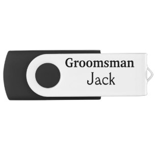 SIMPLE MINIMAL add your name custom groomsman   Flash Drive