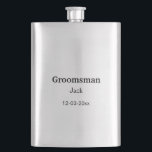 SIMPLE MINIMAL add your name custom groomsman Flask<br><div class="desc">design</div>