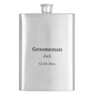 SIMPLE MINIMAL add your name custom groomsman Flask
