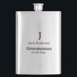 SIMPLE MINIMAL add your name custom groomsman  Flask<br><div class="desc">design</div>