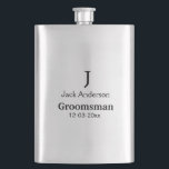 SIMPLE MINIMAL add your name custom groomsman  Flask<br><div class="desc">design</div>