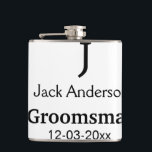 SIMPLE MINIMAL add your name custom groomsman  Flask<br><div class="desc">design</div>