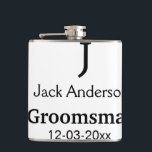 SIMPLE MINIMAL add your name custom groomsman  Flask<br><div class="desc">design</div>