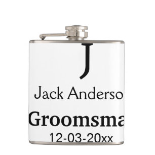 SIMPLE MINIMAL add your name custom groomsman Flask