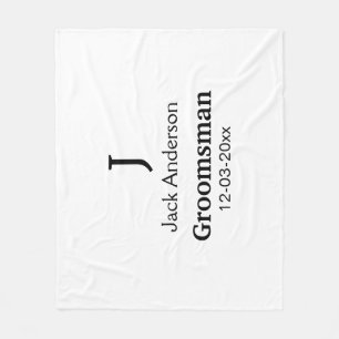 SIMPLE MINIMAL add your name custom groomsman Fleece Blanket