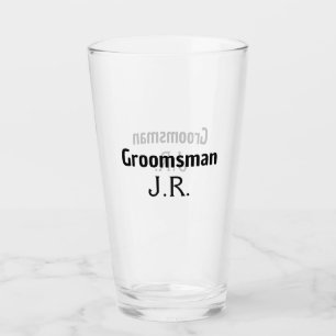 SIMPLE MINIMAL add your name custom groomsman     Glass