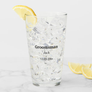 SIMPLE MINIMAL add your name custom groomsman Glass