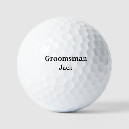 SIMPLE MINIMAL add your name custom groomsman  Golf Balls
