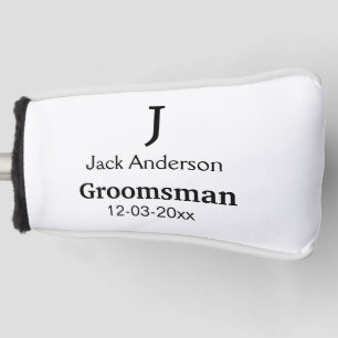 SIMPLE MINIMAL add your name custom groomsman Golf Head Cover