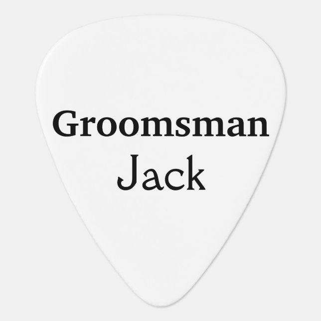 SIMPLE MINIMAL add your name custom groomsman     Guitar Pick (Front)