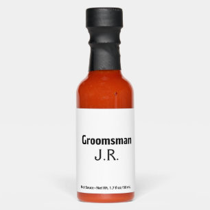 SIMPLE MINIMAL add your name custom groomsman Hot Sauces