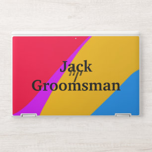 SIMPLE MINIMAL add your name custom groomsman HP Laptop Skin