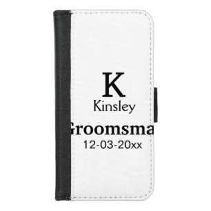 SIMPLE MINIMAL add your name custom groomsman iPhone 8/7 Wallet Case