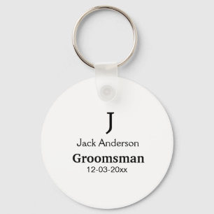 SIMPLE MINIMAL add your name custom groomsman  Keychain
