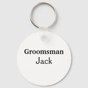 SIMPLE MINIMAL add your name custom groomsman Keychain