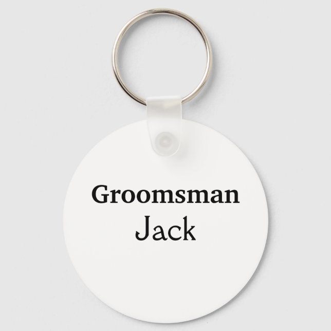 SIMPLE MINIMAL add your name custom groomsman    Keychain (Front)