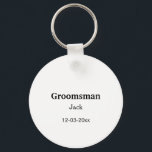 SIMPLE MINIMAL add your name custom groomsman  Keychain<br><div class="desc">design</div>