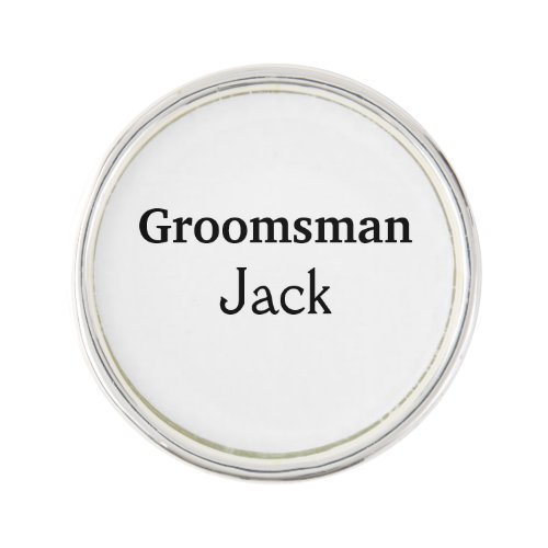 SIMPLE MINIMAL add your name custom groomsman    Lapel Pin
