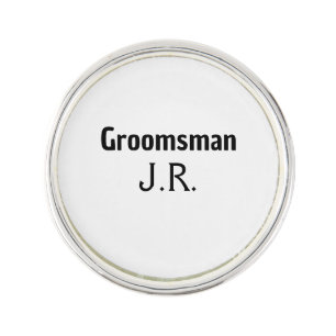 SIMPLE MINIMAL add your name custom groomsman     Lapel Pin