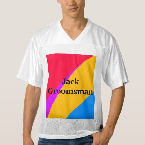 SIMPLE MINIMAL add your name custom groomsman  Mens Football Jersey