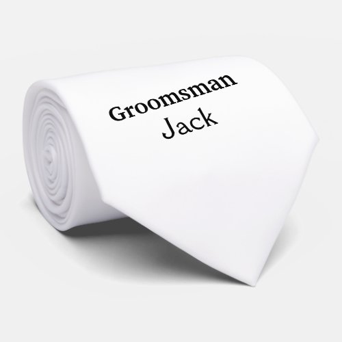 SIMPLE MINIMAL add your name custom groomsman    Neck Tie