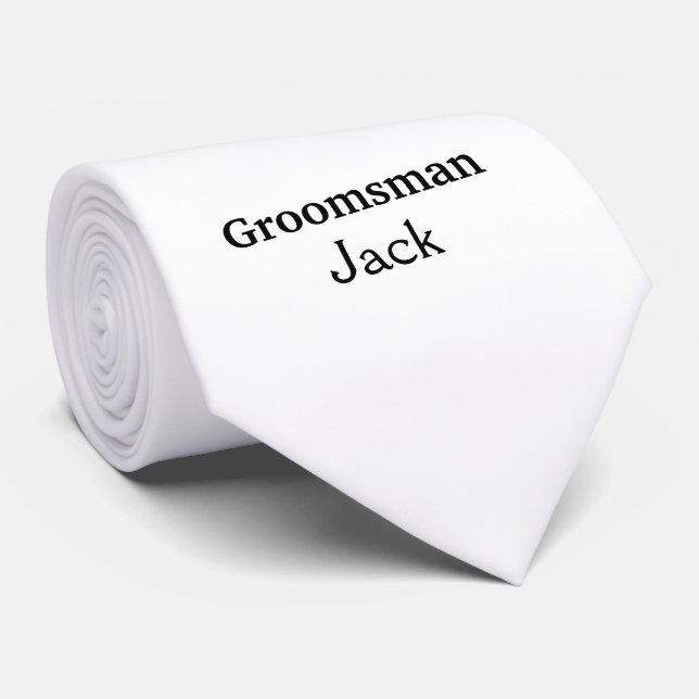SIMPLE MINIMAL add your name custom groomsman    Neck Tie (Rolled)