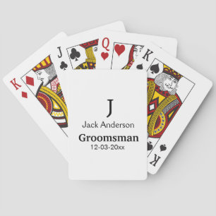 SIMPLE MINIMAL add your name custom groomsman Poker Cards