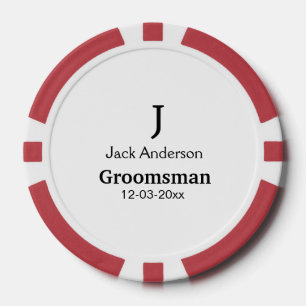SIMPLE MINIMAL add your name custom groomsman Poker Chips