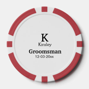SIMPLE MINIMAL add your name custom groomsman Poker Chips