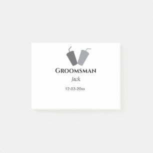 SIMPLE MINIMAL add your name custom groomsman Post-it Notes