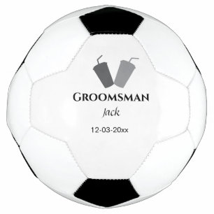 SIMPLE MINIMAL add your name custom groomsman Soccer Ball