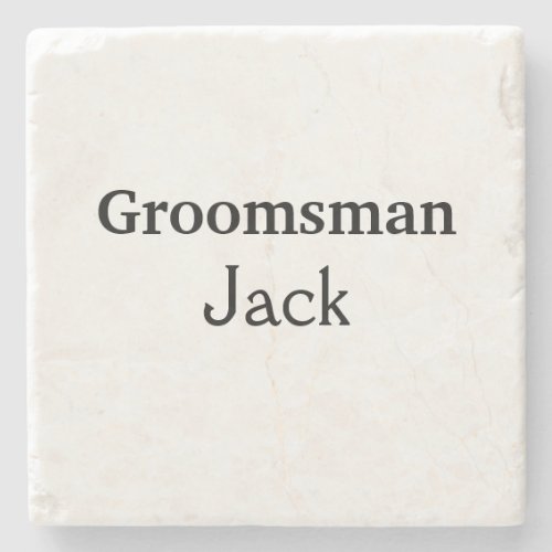 SIMPLE MINIMAL add your name custom groomsman     Stone Coaster