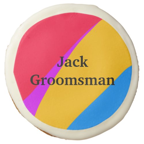 SIMPLE MINIMAL add your name custom groomsman  Sugar Cookie