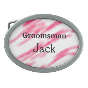 SIMPLE MINIMAL add your name custom groomsman    T Belt Buckle