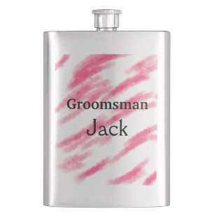 SIMPLE MINIMAL add your name custom groomsman T Flask