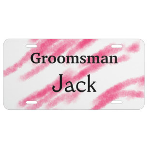 SIMPLE MINIMAL add your name custom groomsman T License Plate