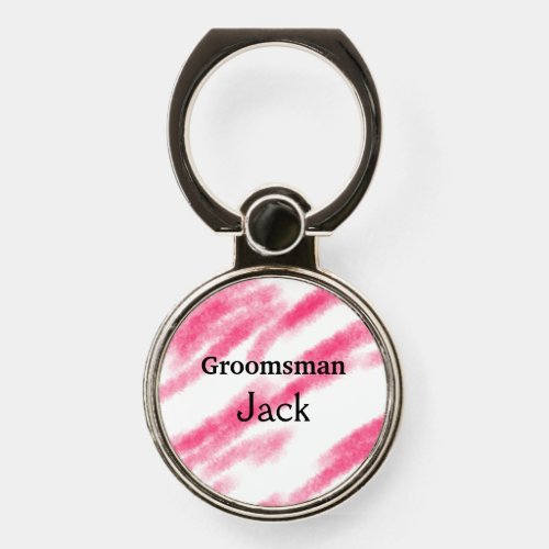 SIMPLE MINIMAL add your name custom groomsman    T Phone Ring Stand