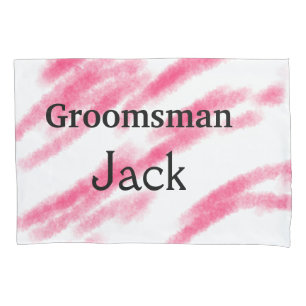 SIMPLE MINIMAL add your name custom groomsman T Pillow Case