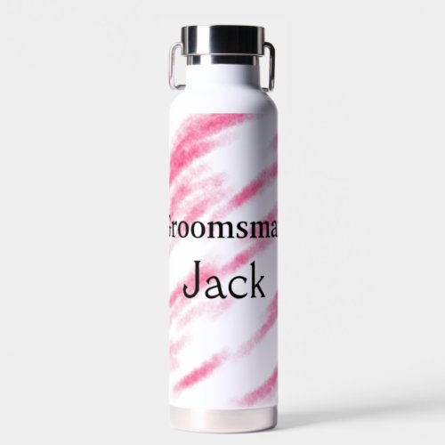 SIMPLE MINIMAL add your name custom groomsman    T Water Bottle