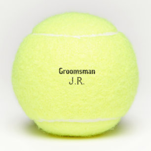 SIMPLE MINIMAL add your name custom groomsman Tennis Balls