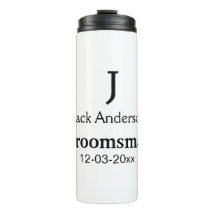 SIMPLE MINIMAL add your name custom groomsman Thermal Tumbler