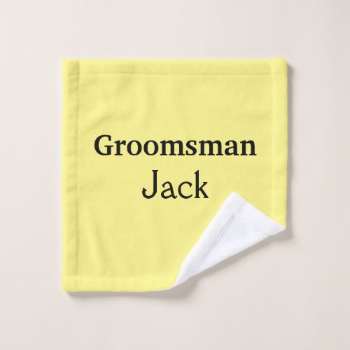 SIMPLE MINIMAL add your name custom groomsman    W Wash Cloth
